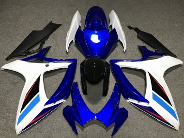 Discount 2006-2007 White Blue Glossy Black Suzuki GSXR 600 / GSXR 750 Motorcycle Fairing Kits Canada