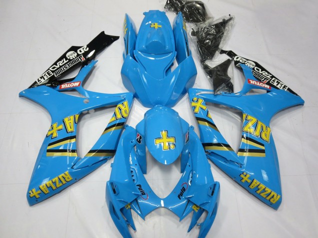 Discount 2006-2007 Light Blue Black Yellow Rizla Suzuki GSXR 600 / GSXR 750 Motorcycle Fairings Canada