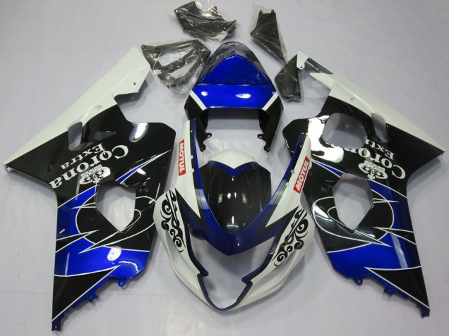 Discount 2004-2005 White Blue Black Corona Motul Suzuki GSXR 600 / GSXR 750 Motorcycle Fairings Canada