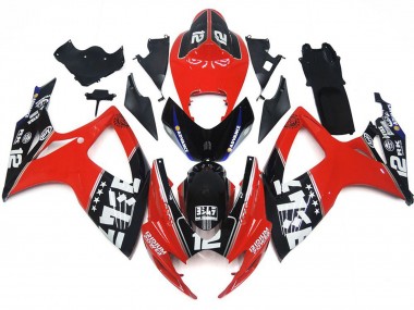 Discount 2006-2007 Red Glossy Black White Suzuki GSXR 600 / GSXR 750 Motorcycle Fairings Canada