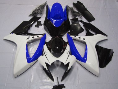 Discount 2006-2007 White Blue Glossy Black Star Suzuki GSXR 600 / GSXR 750 Motorcycle Fairings Canada