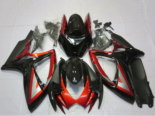 Discount 2006-2007 Glossy Black Red Silver Suzuki GSXR 600 / GSXR 750 Motorcycle Fairings Canada