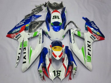 Discount 2008-2010 White Blue Green Yellow Red Fixi 16 Suzuki GSXR 600 / GSXR 750 Motorcycle Fairings Canada