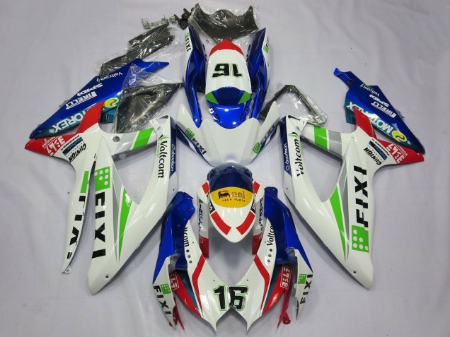 Discount 2008-2010 White Blue Green Yellow Red Fixi 16 Suzuki GSXR 600 / GSXR 750 Motorcycle Fairings Canada