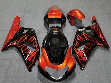Discount 2001-2003 Glossy Black Orange Flame Suzuki GSXR 600 / GSXR 750 Motorcycle Fairings Canada