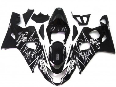 Discount 2004-2005 Glossy Black White Corona Style Suzuki GSXR 600 / GSXR 750 Motorcycle Fairings Canada