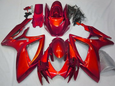 Discount 2006-2007 Glossy Red Plain Suzuki GSXR 600 / GSXR 750 Motorcycle Fairings Canada