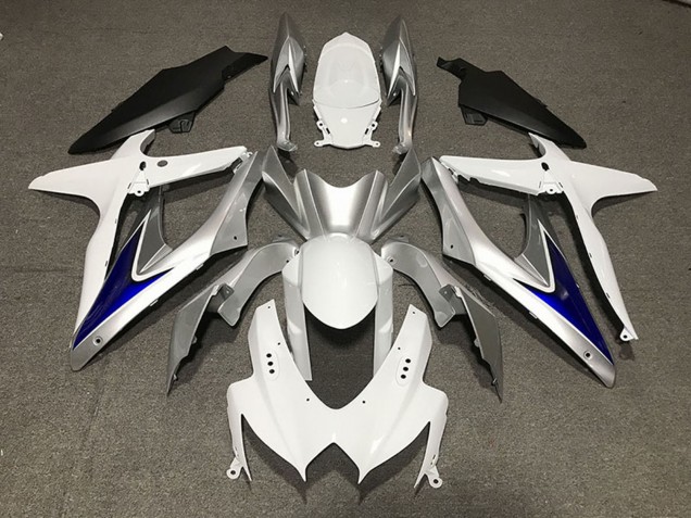 Discount 2008-2010 White Silver Blue Matte Black Suzuki GSXR 600 / GSXR 750 Motorcycle Fairings Canada