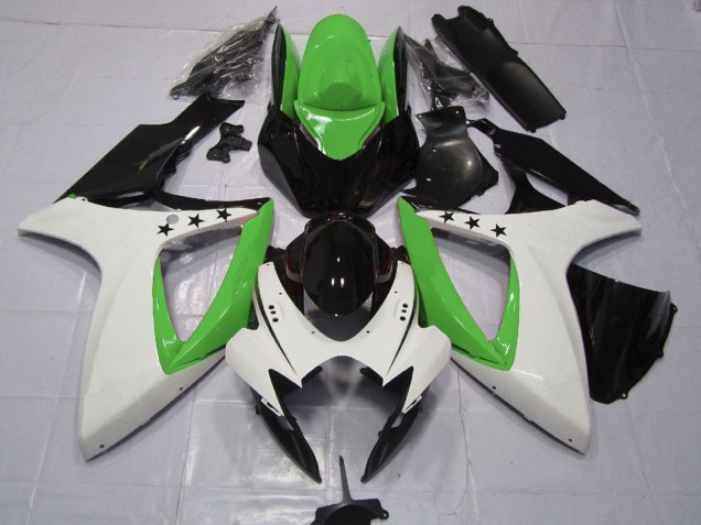 Discount 2006-2007 Green White Glossy Black Star Suzuki GSXR 600 / GSXR 750 Motorcycle Fairings Canada