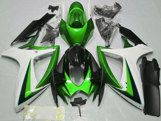 Discount 2006-2007 Green White Glossy Black Suzuki GSXR 600 / GSXR 750 Motorcycle Fairings Canada