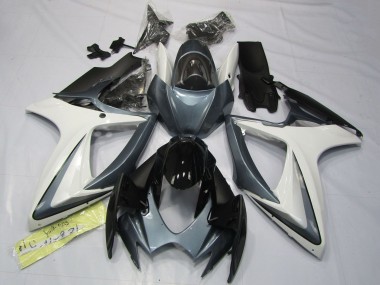 Discount 2006-2007 White Grey Glossy Black Suzuki GSXR 600 / GSXR 750 Motorcycle Fairings Canada