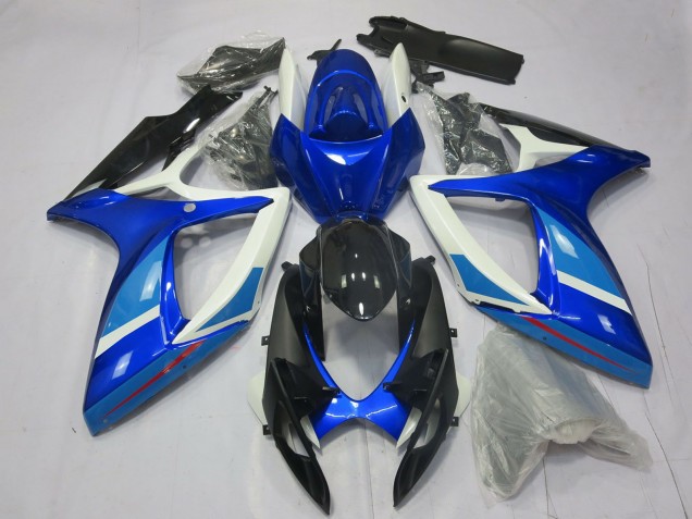 Discount 2006-2007 White Blue Glossy Black Suzuki GSXR 600 / GSXR 750 Motorcycle Fairing Canada