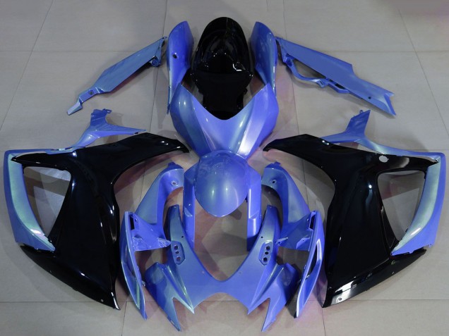 Discount 2006-2007 Light Blue Glossy Black Suzuki GSXR 600 / GSXR 750 Motorcycle Fairings Canada