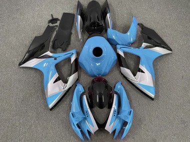 Discount 2006-2007 Light Blue White Glossy Black Suzuki GSXR 600 / GSXR 750 Motorcycle Fairings Canada