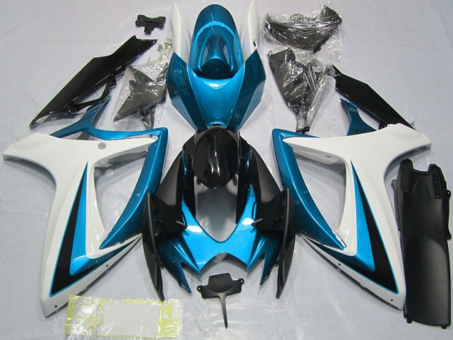 Discount 2006-2007 White Blue Glossy Black Suzuki GSXR 600 / GSXR 750 Motorcycle Fairings Canada
