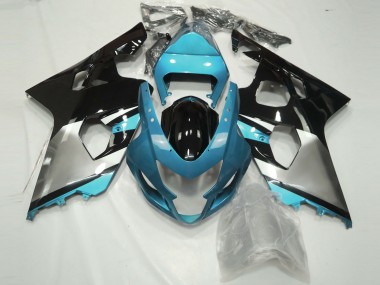 Discount 2004-2005 Light Blue Silver Glossy Black Suzuki GSXR 600 / GSXR 750 Motorcycle Fairings Canada