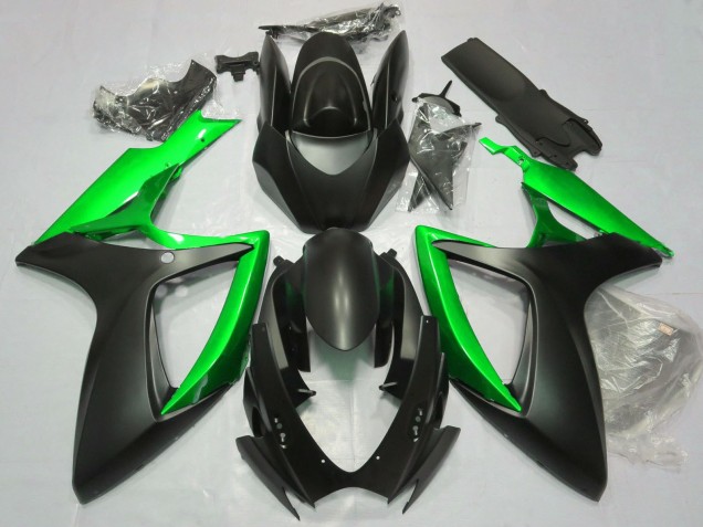 Discount 2006-2007 Matte Black Green Suzuki GSXR 600 / GSXR 750 Motorcycle Fairings Canada