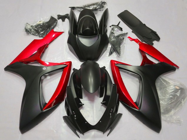 Discount 2006-2007 Matte Black Red Suzuki GSXR 600 / GSXR 750 Motorcycle Fairings Canada