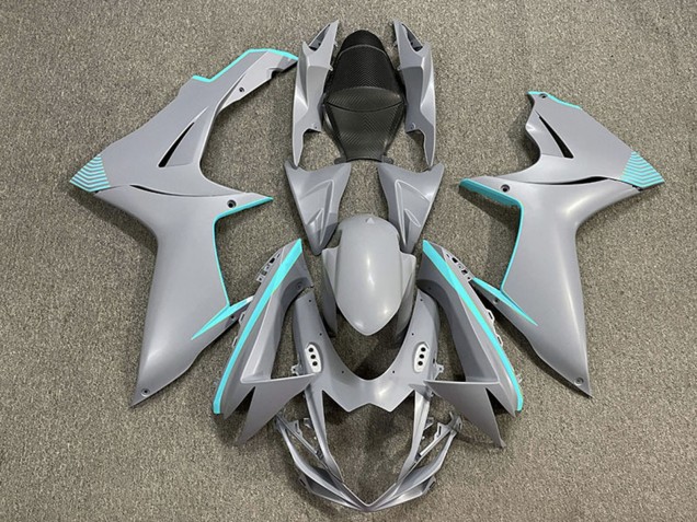 Discount 2011-2024 Matte Nardo Grey Teal Accents Suzuki GSXR 600 / GSXR 750 Motorcycle Fairings Canada