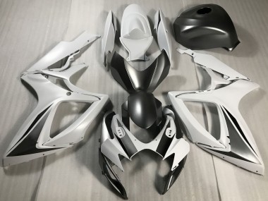 Discount 2006-2007 White Grey Matte Black Suzuki GSXR 600 / GSXR 750 Motorcycle Fairings Canada