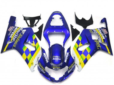 Discount 2001-2003 Blue Yellow Green White MoviStar Suzuki GSXR 600 / GSXR 750 Motorcycle Fairings Canada
