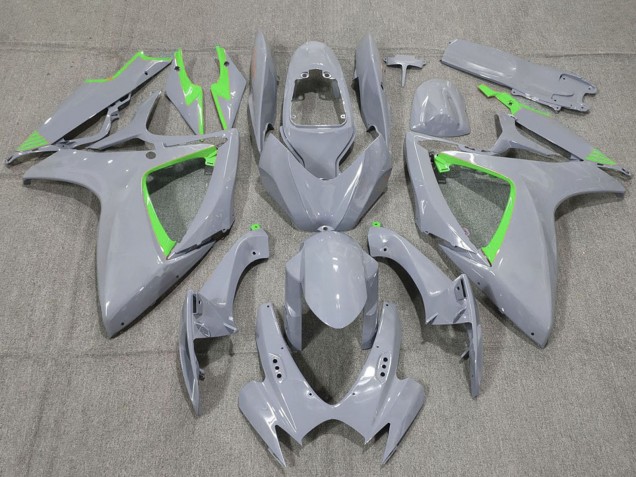 Discount 2006-2007 Nardo Grey and Green Trim Suzuki GSXR 600 / GSXR 750 Motorcycle Fairings Canada