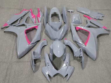Discount 2006-2007 Nardo Grey and Pink Trim Suzuki GSXR 600 / GSXR 750 Motorcycle Fairings Canada