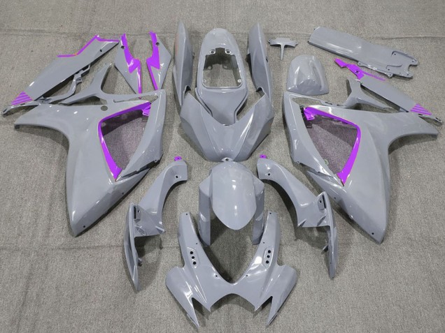 Discount 2006-2007 Nardo Grey and Purple Trim Suzuki GSXR 600 / GSXR 750 Motorcycle Fairings Canada