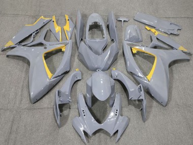 Discount 2006-2007 Nardo Grey and Yellow Trim Suzuki GSXR 600 / GSXR 750 Motorcycle Fairings Canada