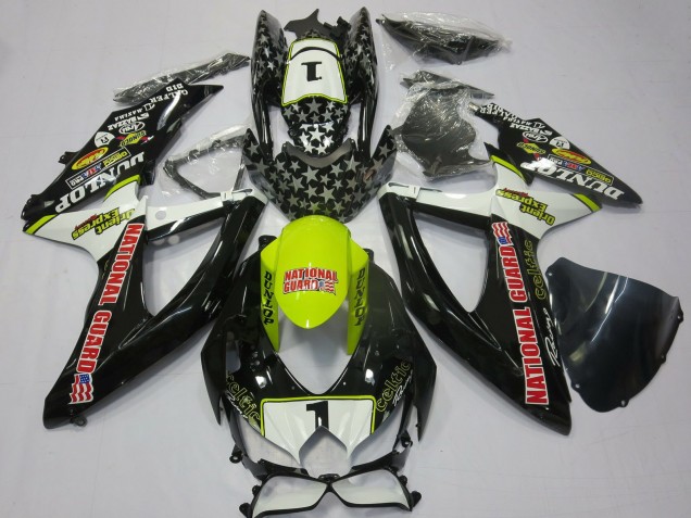 Discount 2008-2010 White Yellow Red Black National Guard Suzuki GSXR 600 / GSXR 750 Motorcycle Fairings Canada