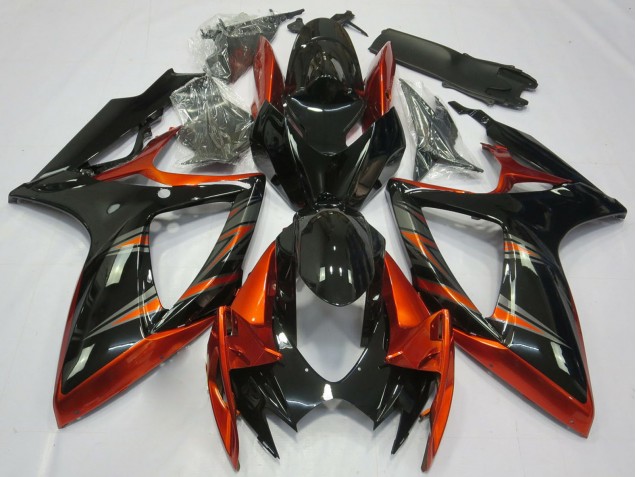 Discount 2006-2007 Orange Glossy Black Suzuki GSXR 600 / GSXR 750 Motorcycle Fairings Canada