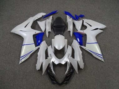 Discount 2011-2024 Pearl White and Dark Blue Suzuki GSXR 600 / GSXR 750 Motorcycle Fairings Canada