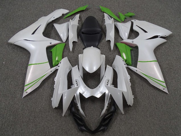 Discount 2011-2024 Pearl White and Green Suzuki GSXR 600 / GSXR 750 Motorcycle Fairings Canada