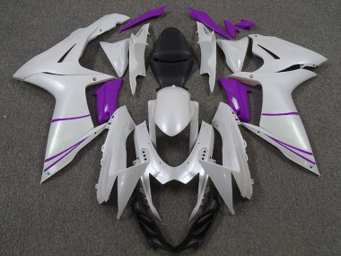 Discount 2011-2024 Pearl White and Purple Suzuki GSXR 600 / GSXR 750 Motorcycle Fairings Canada