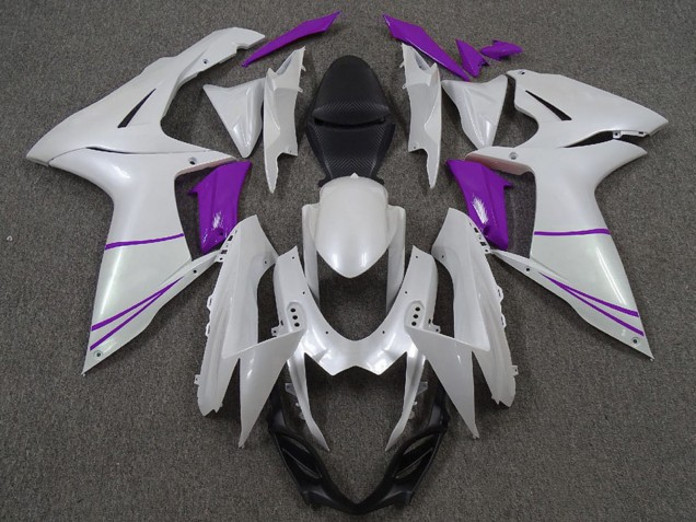 Discount 2011-2024 Pearl White and Purple Suzuki GSXR 600 / GSXR 750 Motorcycle Fairings Canada