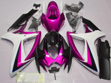 Discount 2006-2007 White Pink Glossy Black Suzuki GSXR 600 / GSXR 750 Motorcycle Fairings Canada