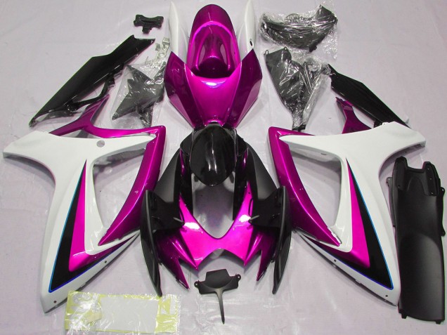 Discount 2006-2007 White Pink Glossy Black Suzuki GSXR 600 / GSXR 750 Motorcycle Fairings Canada