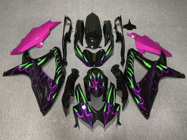 Discount 2008-2010 Glossy black Pink Purple Green Flame Suzuki GSXR 600 / GSXR 750 Motorcycle Fairings Canada