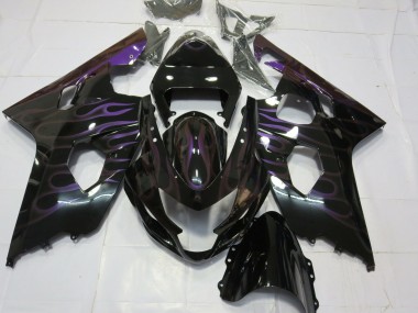 Discount 2004-2005 Glossy Black Purple Flame Suzuki GSXR 600 / GSXR 750 Motorcycle Fairings Canada