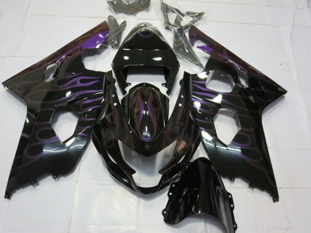 Discount 2004-2005 Glossy Black Purple Flame Suzuki GSXR 600 / GSXR 750 Motorcycle Fairings Canada