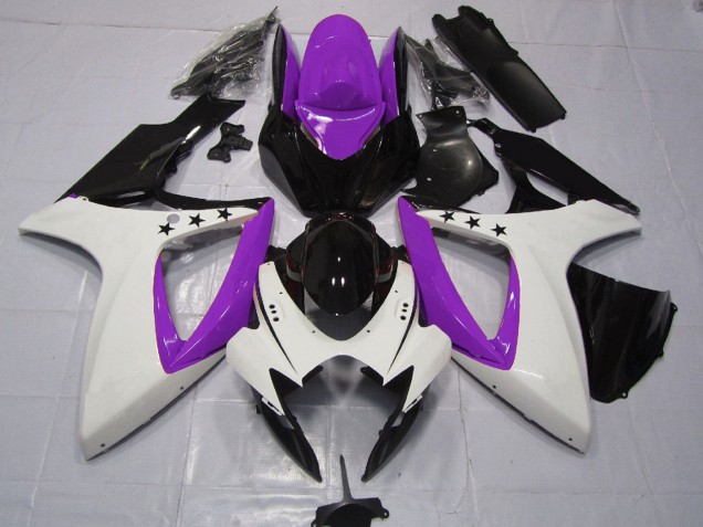 Discount 2006-2007 Purple White Glossy Black Star Suzuki GSXR 600 / GSXR 750 Motorcycle Fairings Canada