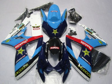 Discount 2006-2007 Blue White Red Glossy Black Rockstar Suzuki GSXR 600 / GSXR 750 Motorcycle Fairings Canada