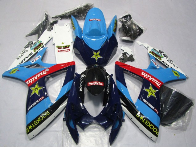 Discount 2006-2007 Blue White Red Glossy Black Rockstar Suzuki GSXR 600 / GSXR 750 Motorcycle Fairings Canada