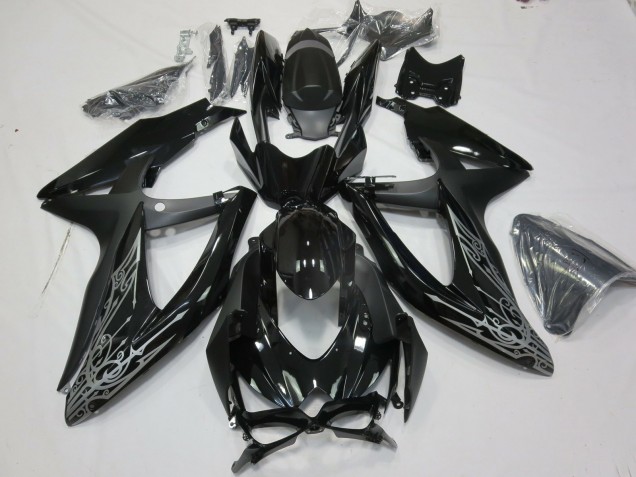 Discount 2008-2010 Glossy Black Silver Suzuki GSXR 600 / GSXR 750 Motorcycle Fairings Canada