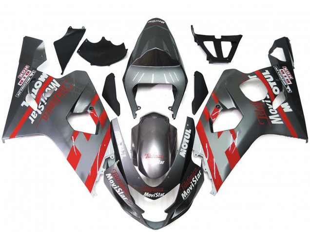 Discount 2004-2005 Silver Red MoviStar Suzuki GSXR 600 / GSXR 750 Motorcycle Fairings Canada