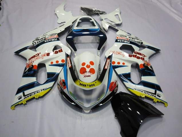 Discount 2001-2003 White Blue Red Yellow Spots Suzuki GSXR 600 / GSXR 750 Motorcycle Fairings Canada