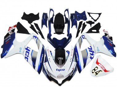 Discount 2008-2010 White Silver Blue Black Tyco Suzuki GSXR 600 / GSXR 750 Motorcycle Fairings Canada