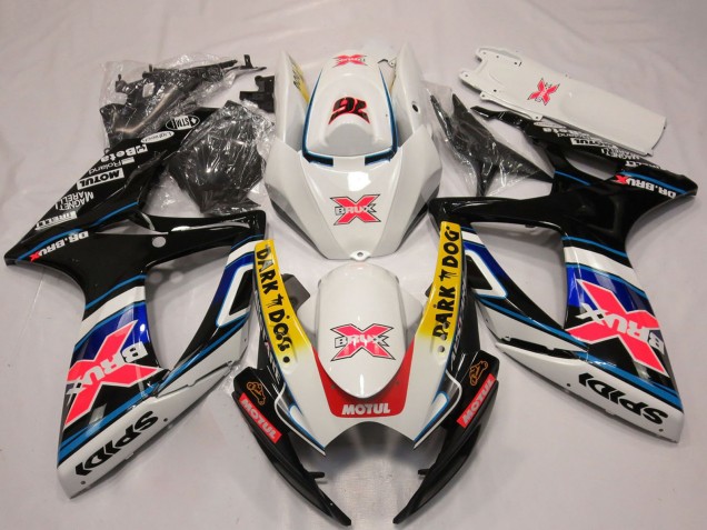 Discount 2006-2007 White Red Blue Yellow Dark Dog X 76 BRUX Suzuki GSXR 600 / GSXR 750 Motorcycle Fairings Canada