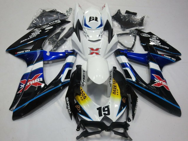 Discount 2008-2010 White Blue Black Yellow Red X Dark Dog 19 Suzuki GSXR 600 / GSXR 750 Motorcycle Fairings Canada
