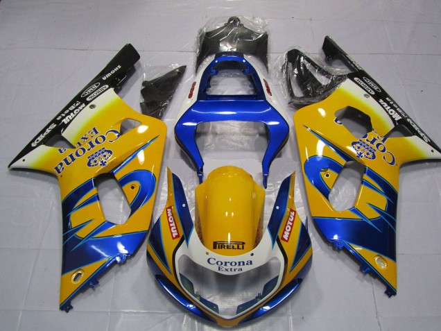 Discount 2001-2003 Yellow Blue White Corona Motul Suzuki GSXR 600 / GSXR 750 Motorcycle Fairings Canada